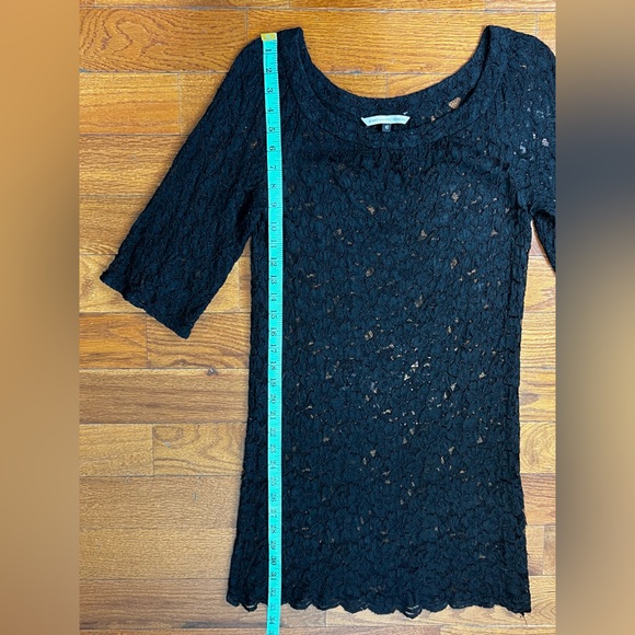 Diane von Furstenberg Black Lace Mini Dress 3/4 Sleeve Women’s 10 EUC - Picture 5 of 6